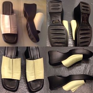 BANANA REPUBLIC Yellow Leather Mules - Size 7M